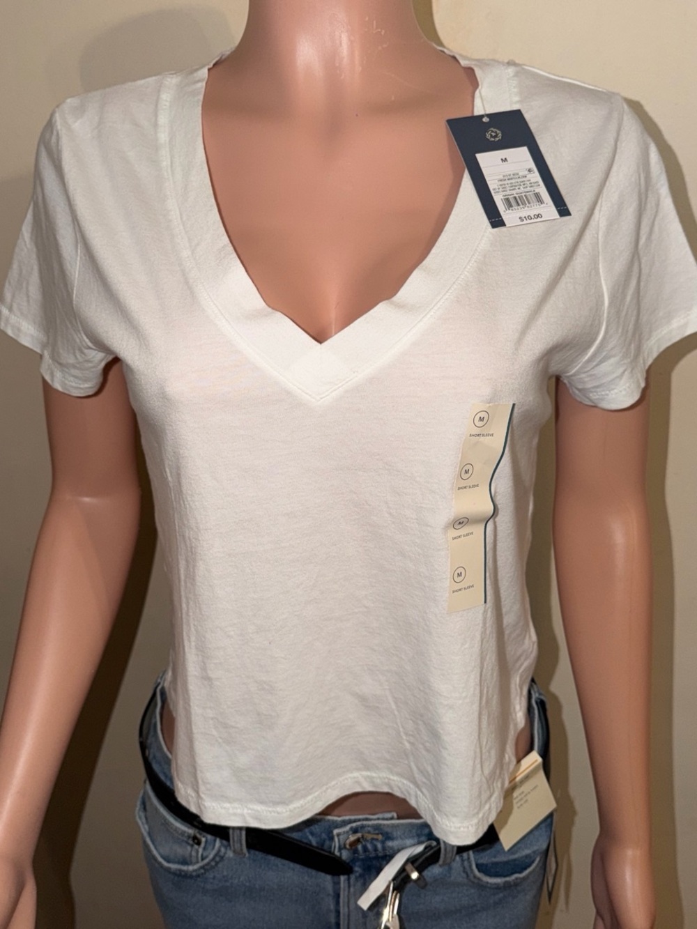 Target White V-Neck Short Sleeve Tee